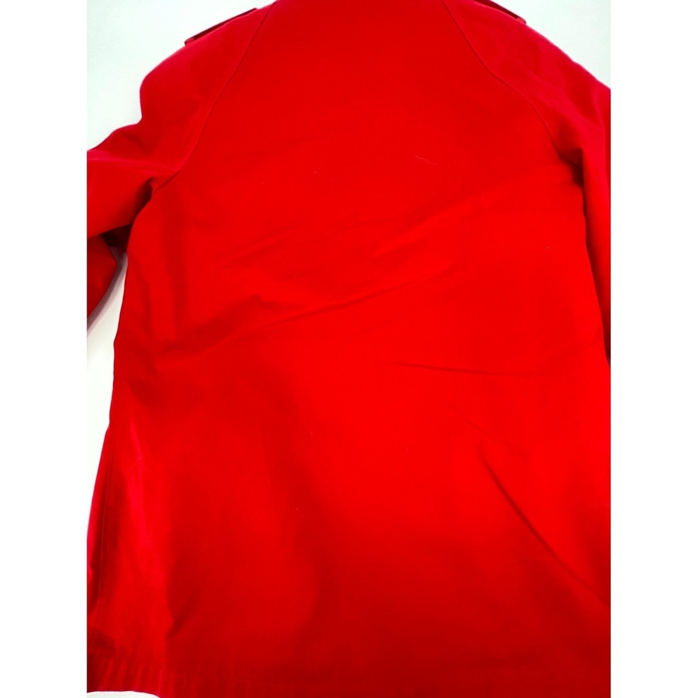 Vintage Misty Harbor Trench Coat Womens 16 Reg Red Lined Cotton Double Breasted - Picture 9 of 13